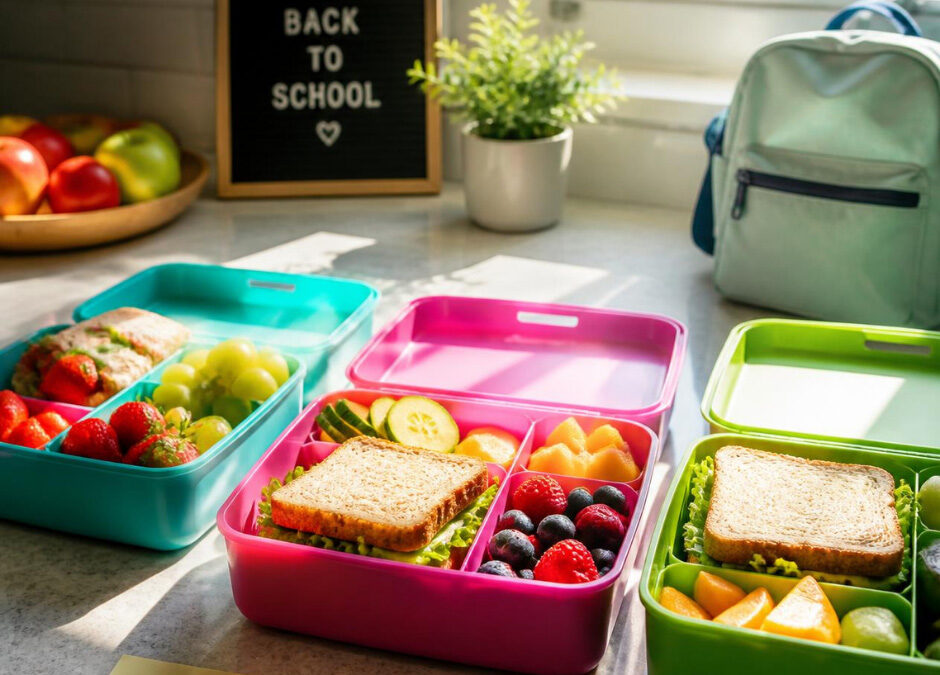 A bright green exterior shell and packs a sandwich alongside a removable thermal container.